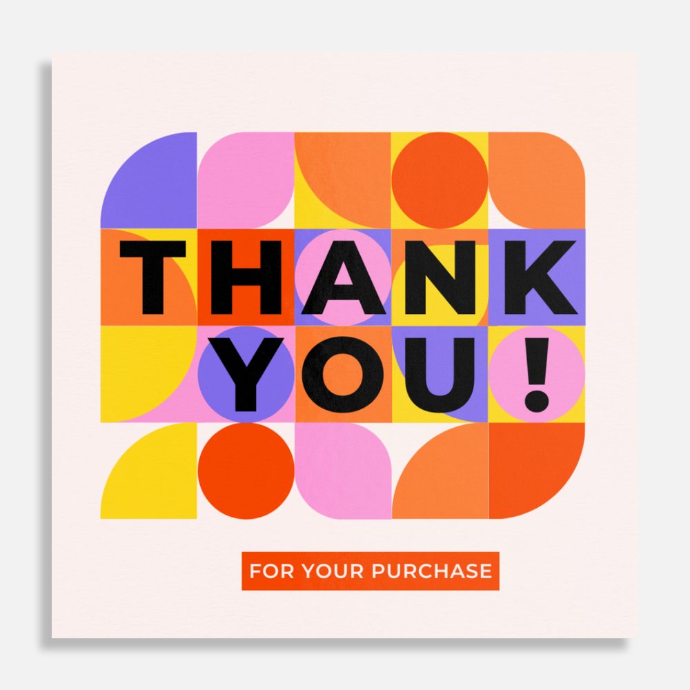 2in x 2in Geometric Thank you cards 50/100pcs