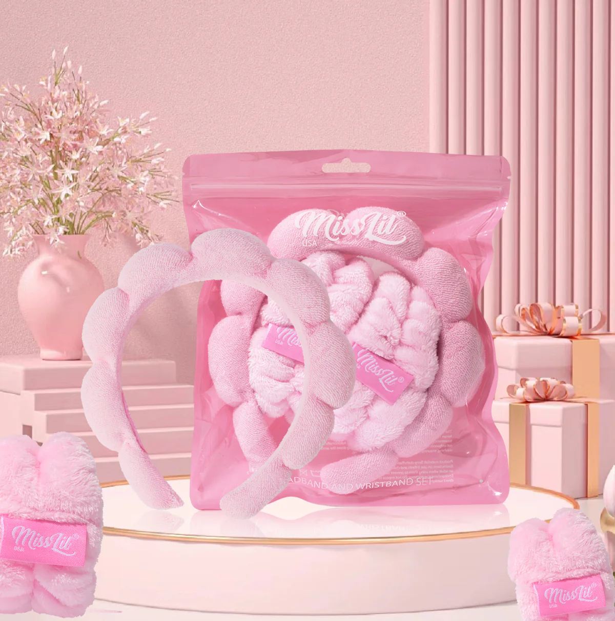 Miss Lil Spa Headband & Wristband Set