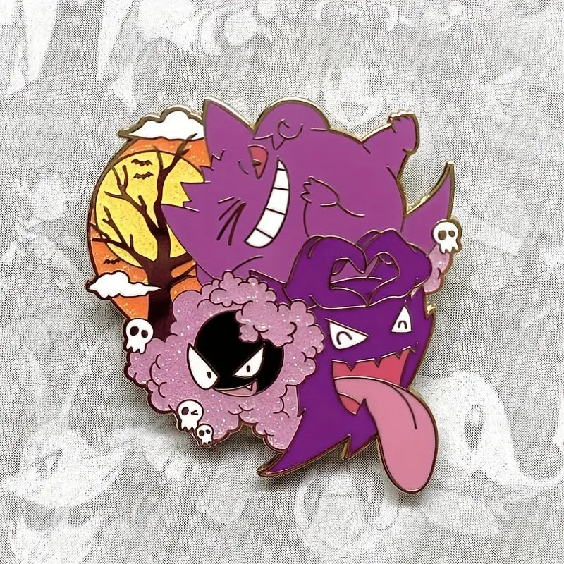 Ghost Spooky Pokemon enamel Pin