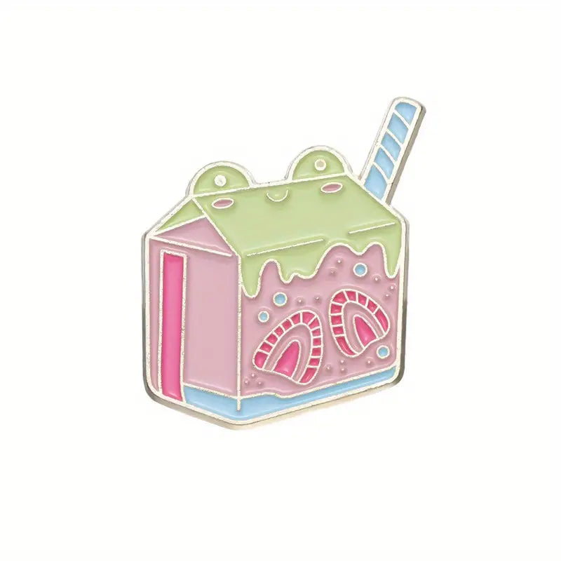 Cute Frog dessert enamel pins