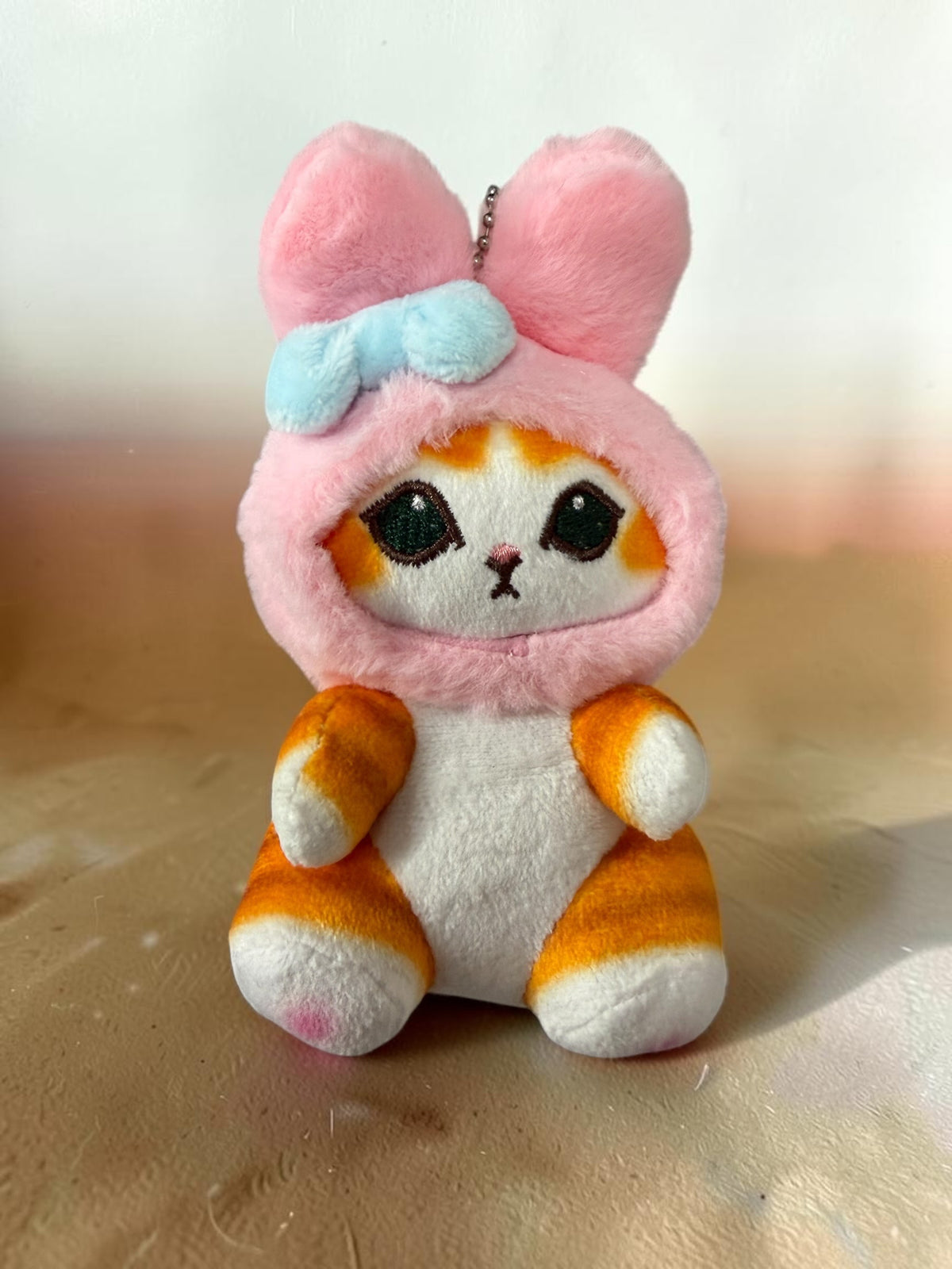 Kawaii Mofu cat plush keychain