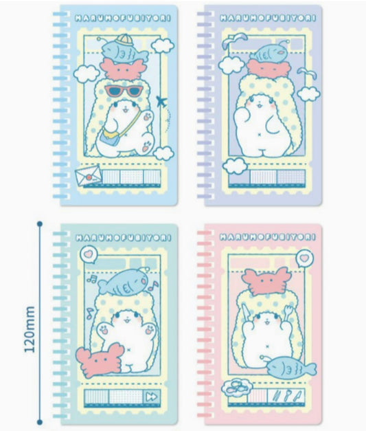 Marumofubiyori licensed Blanket Bear mini spiral notebooks - 1 box (36 pieces a box)