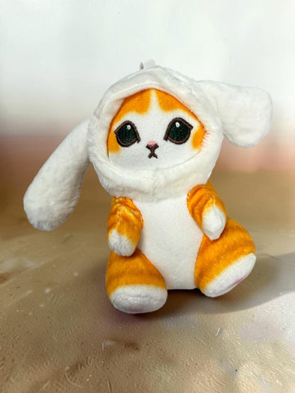 Kawaii Mofu cat plush keychain