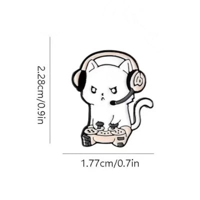 Gamer Cat Kitten enamel pin