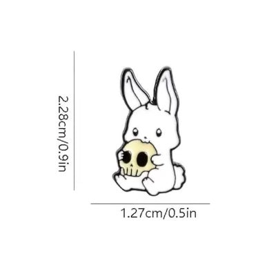 Bunny skull enamel pin