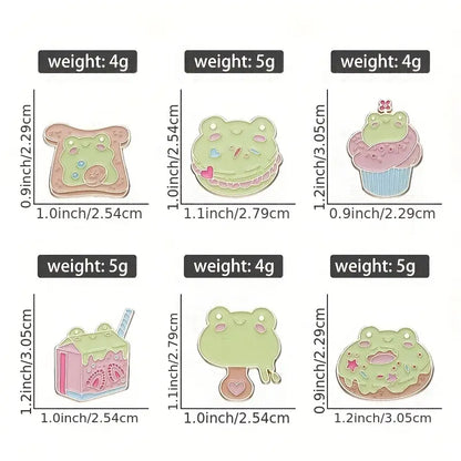 Cute Frog dessert enamel pins