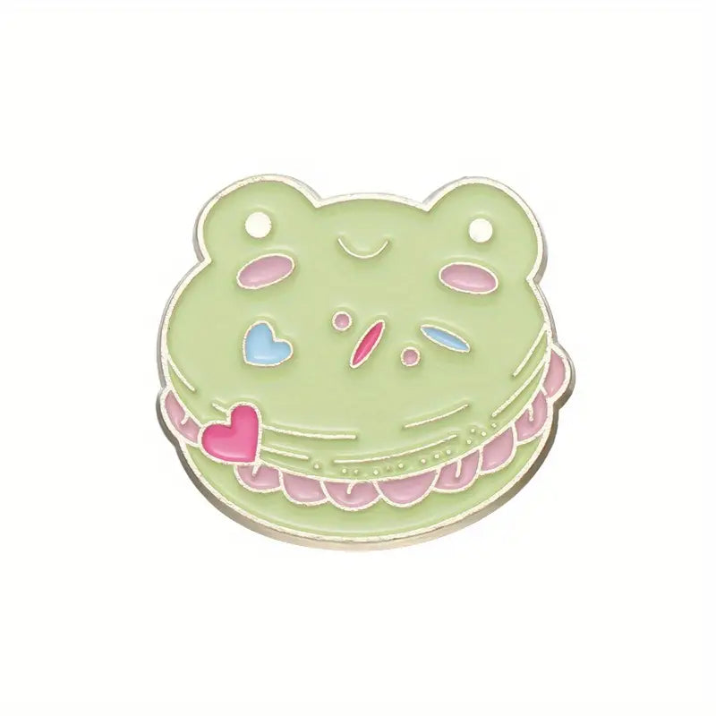 Cute Frog dessert enamel pins