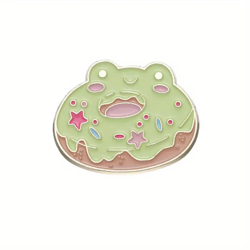 Cute Frog dessert enamel pins