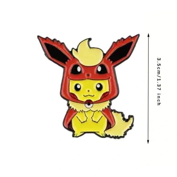 Poncho Pikachu Flareon enamel pin