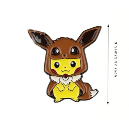 Poncho Pikachu Eevee enamel pin