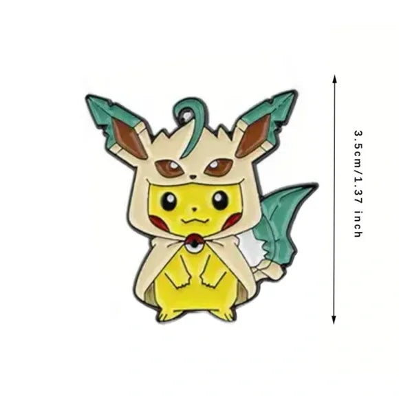 Poncho Pikachu Leafeon enamel pin