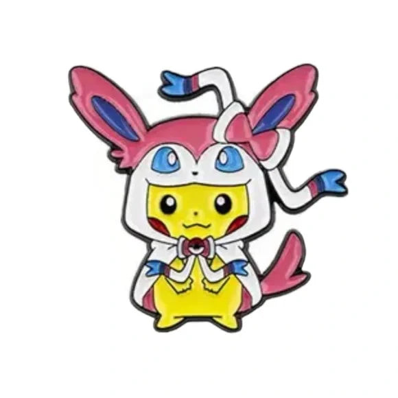 Poncho Pikachu Sylveon enamel pin