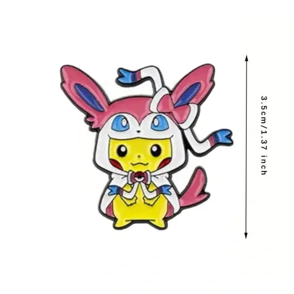 Poncho Pikachu Sylveon enamel pin