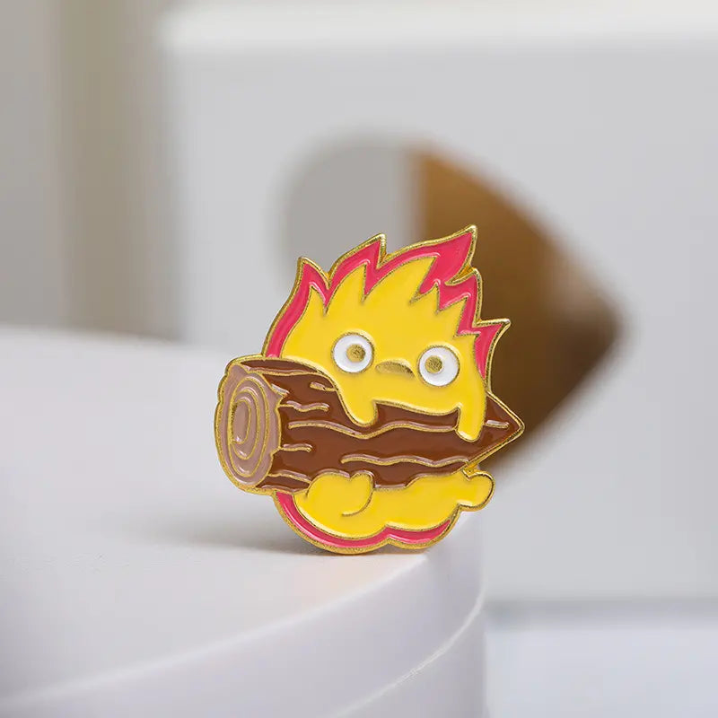 Calcifer Enamel Pin / Cute Enamel Pins / Lapel Pin / Japanese