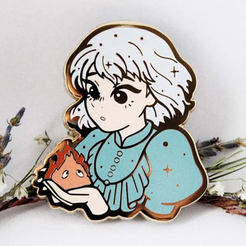 Sophie and Calcifer Enamel Pin