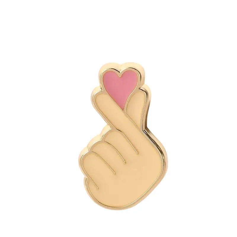 Finger Heart Enamel Pin