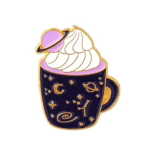 Galaxy dessert drink enamel pin