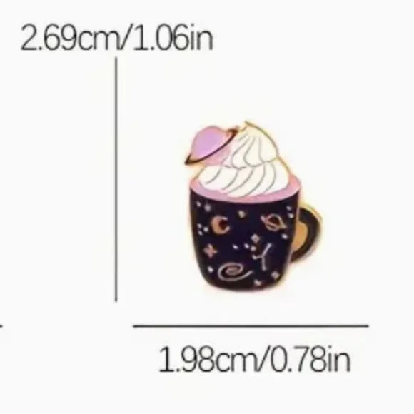 Galaxy dessert drink enamel pin